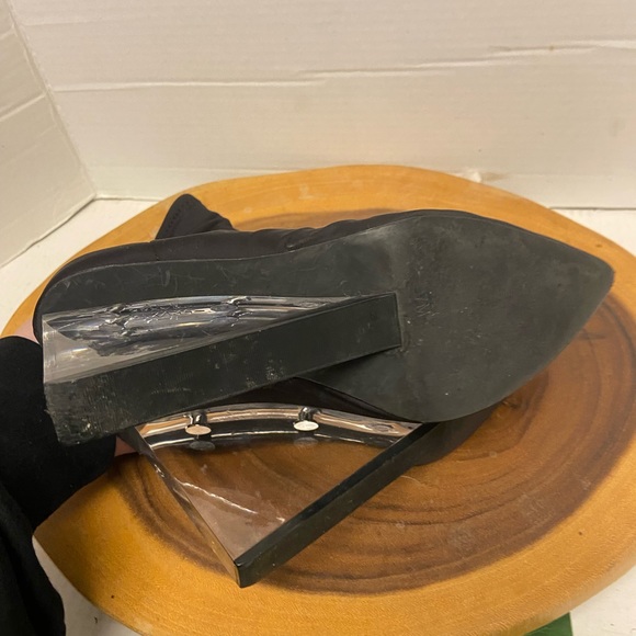 Jeffrey Campbell SIREN clear Acrylic Heeled Sock Booties - Picture 9 of 11